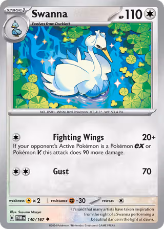 Swanna 140/167 Pokemon card