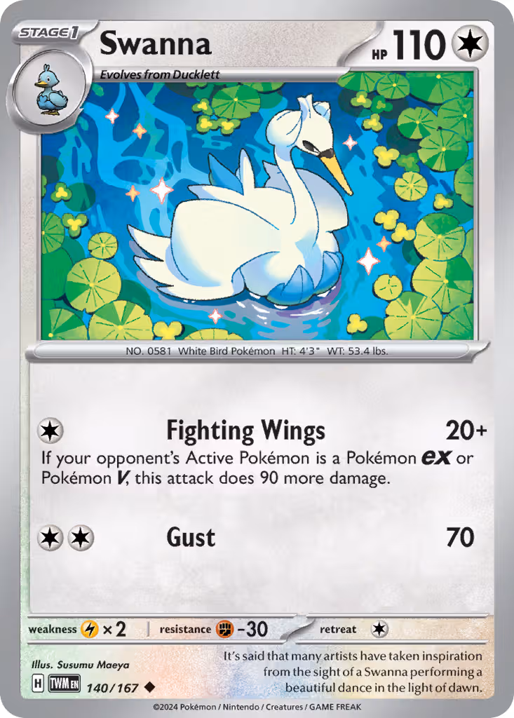 Swanna 140/167 Pokemon card