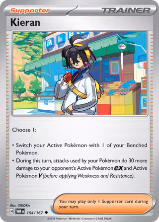 Kieran 154/167 Pokemon card