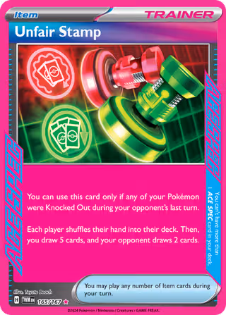 Unfair Stamp 165/167 Pokemon card