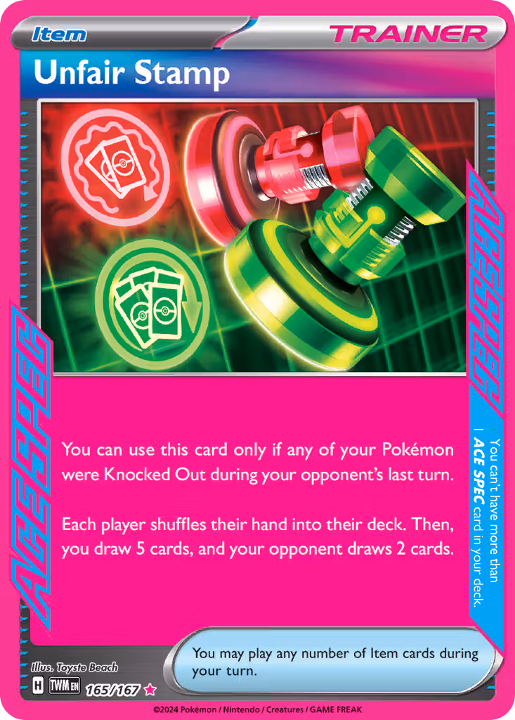 Unfair Stamp 165/167 Pokemon card