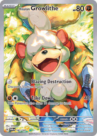 Hisuian Growlithe 181/167 Pokemon card