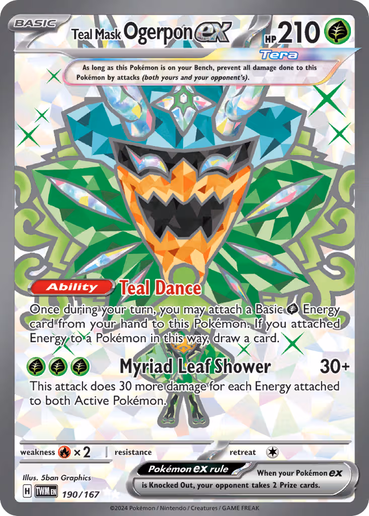 Teal Mask Ogerpon ex 190/167 Pokemon card