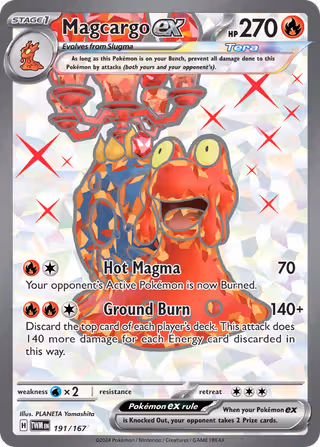 Magcargo ex 191/167 Pokemon card