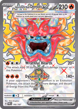 Hearthflame Mask Ogerpon ex 192/167 Pokemon card
