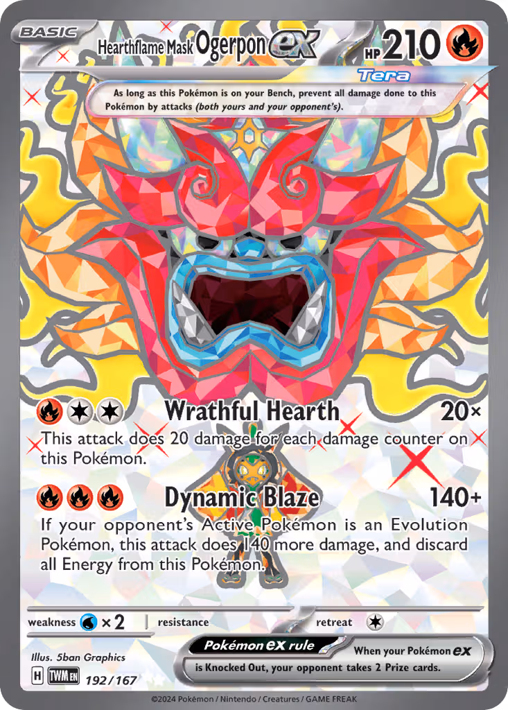 Hearthflame Mask Ogerpon ex 192/167 Pokemon card