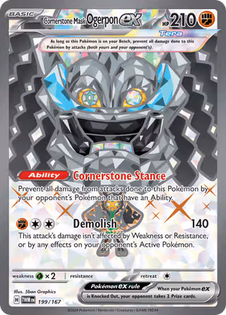 Cornerstone Mask Ogerpon ex 199/167 Pokemon card