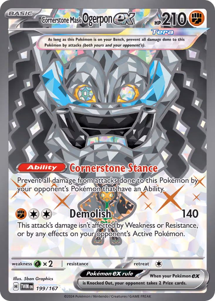 Cornerstone Mask Ogerpon ex 199/167 Pokemon card