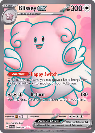 Blissey ex 201/167 Pokemon card