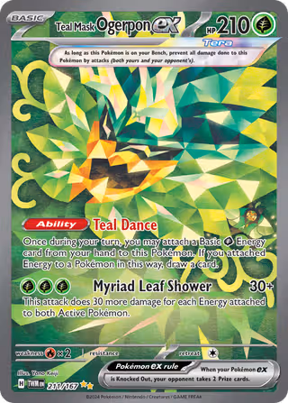 Teal Mask Ogerpon ex 211/167 Pokemon card