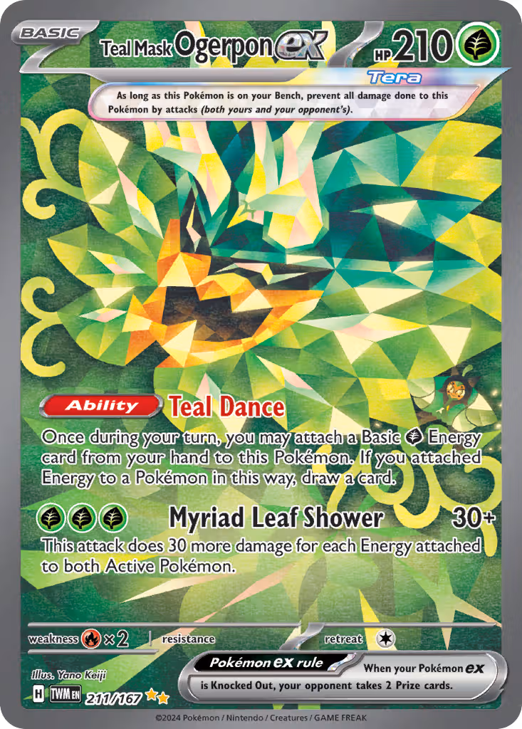 Teal Mask Ogerpon ex 211/167 Pokemon card