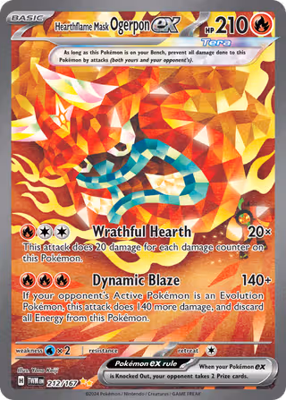 Hearthflame Mask Ogerpon ex 212/167 Pokemon card