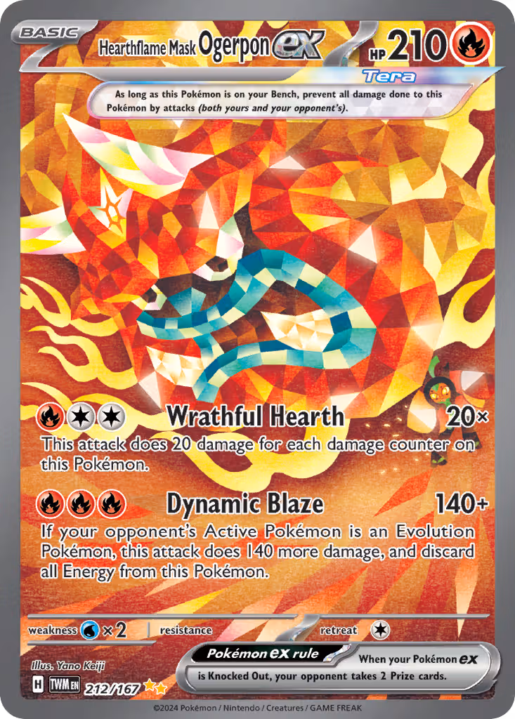 Hearthflame Mask Ogerpon ex 212/167 Pokemon card