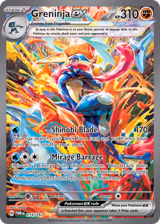 Greninja ex 214/167 Pokemon card