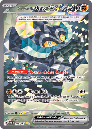 Cornerstone Mask Ogerpon ex 215/167 Pokemon card