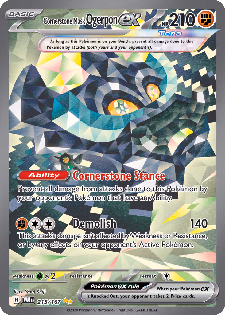 Cornerstone Mask Ogerpon ex 215/167 Pokemon card