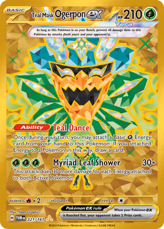 Teal Mask Ogerpon ex 221/167 Pokemon card