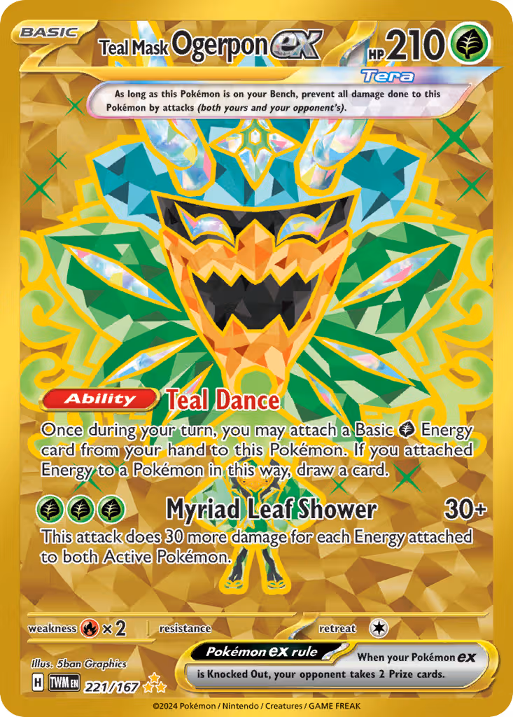 Teal Mask Ogerpon ex 221/167 Pokemon card