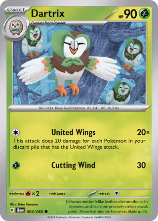 Dartrix 4/64 Pokemon card
