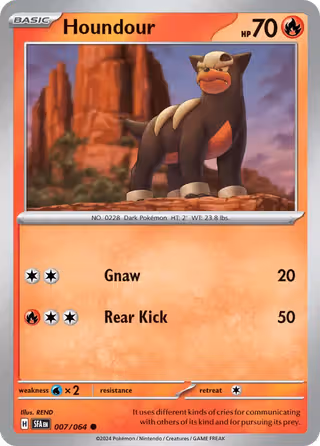 Houndour 7/64 Pokemon card