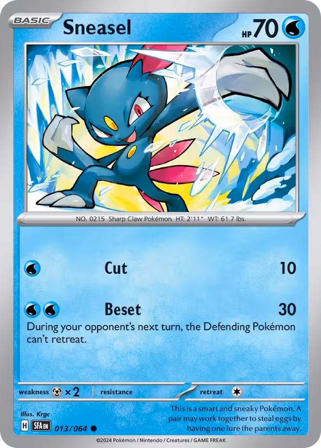 Sneasel 13/64 Pokemon card