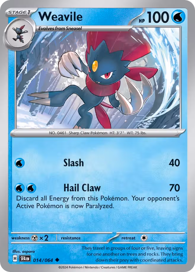 Weavile 14/64 Pokemon card