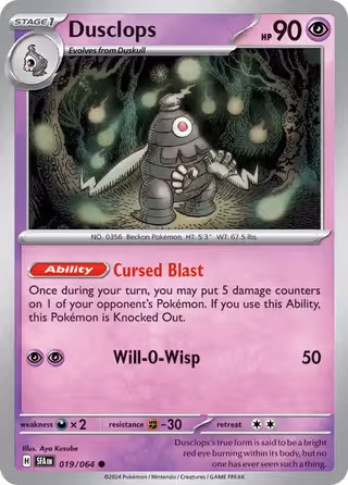Dusclops 19/64 Pokemon card