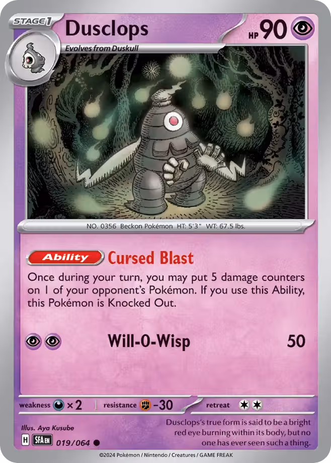 Dusclops 19/64 Pokemon card