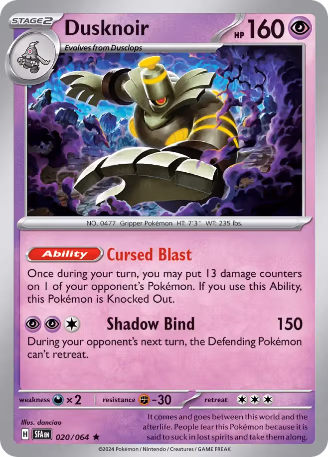 Dusknoir 20/64 Pokemon card