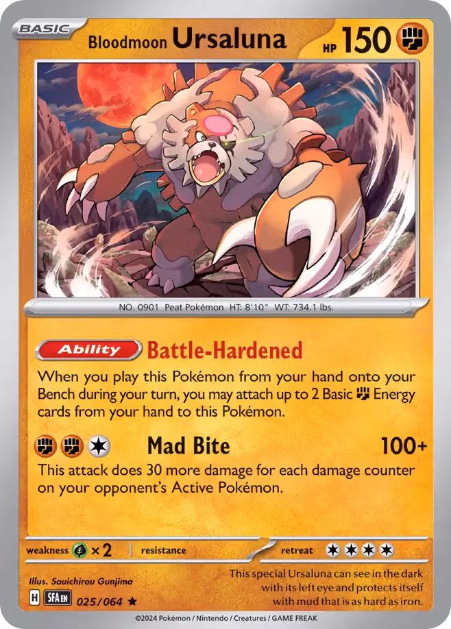 Bloodmoon Ursaluna 25/64 Pokemon card
