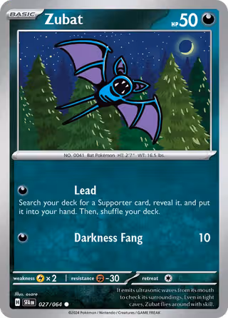 Zubat 27/64 Pokemon card