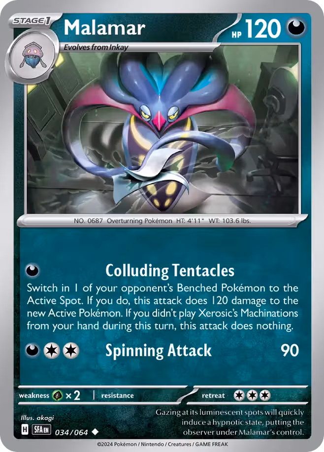 Malamar 34/64 Pokemon card
