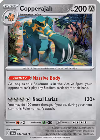 Copperajah 42/64 Pokemon card