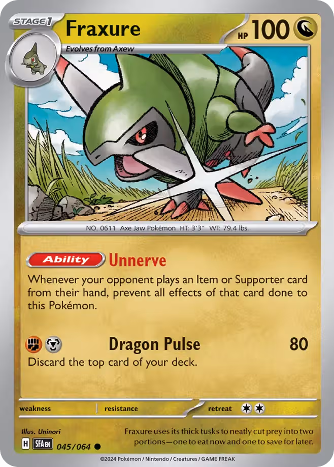 Fraxure 45/64 Pokemon card