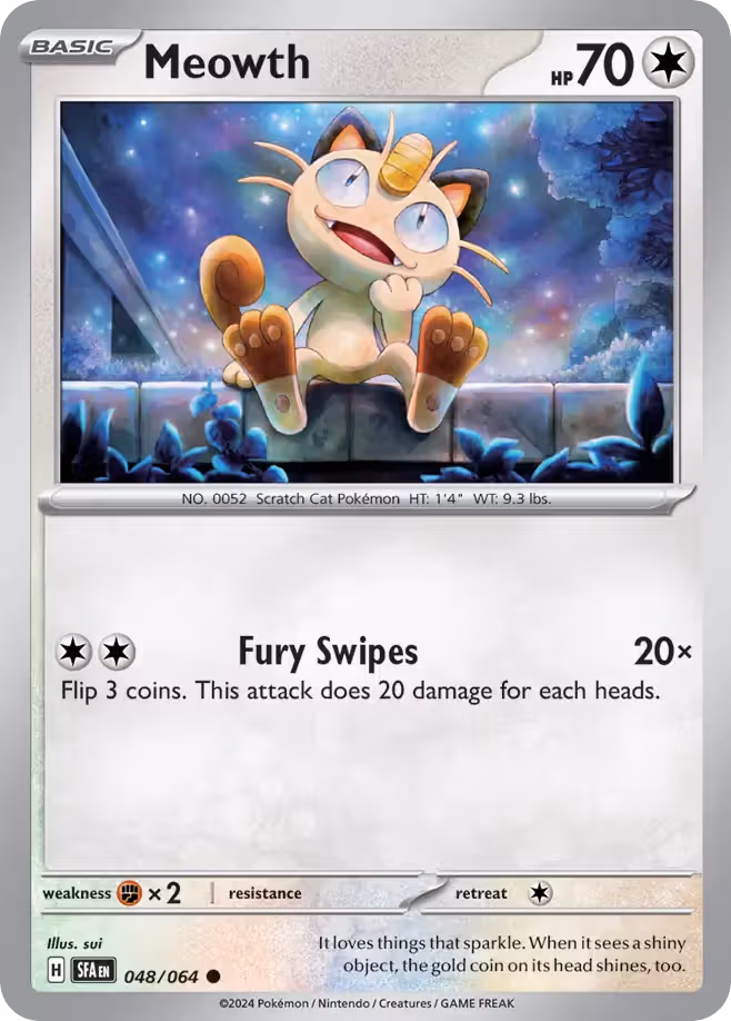 Meowth 48/64 Pokemon card