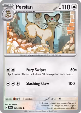 Persian 49/64 Pokemon card