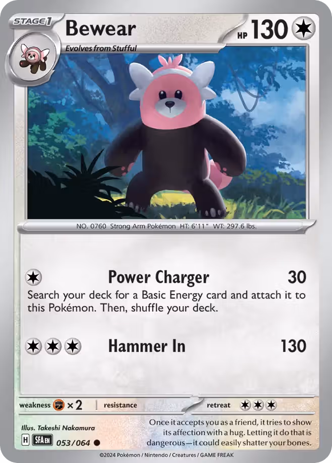 Bewear 53/64 Pokemon card