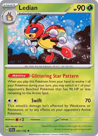 Ledian 3/142 Pokemon card