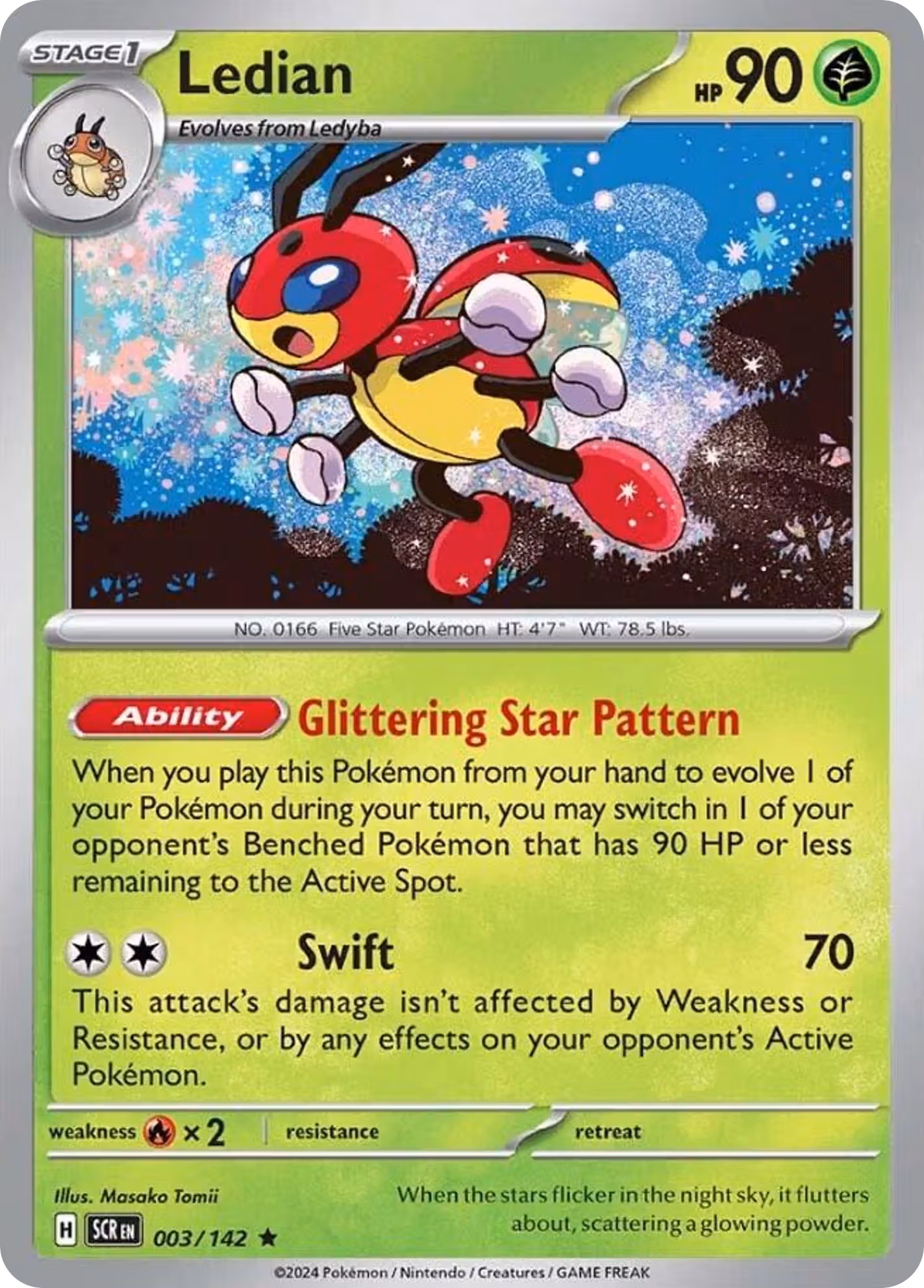 Ledian 3/142 Pokemon card