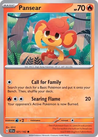 Pansear 21/142 Pokemon card