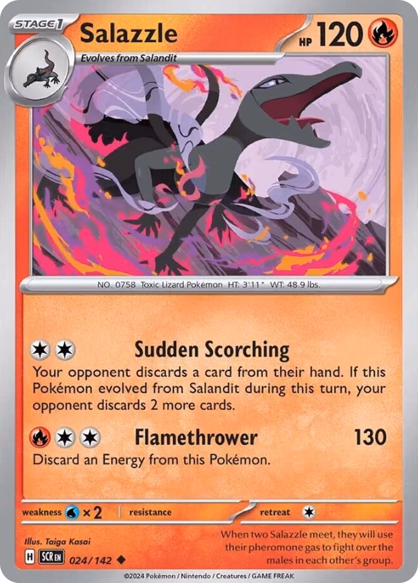Salazzle 24/142 Pokemon card