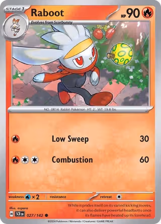 Raboot 27/142 Pokemon card