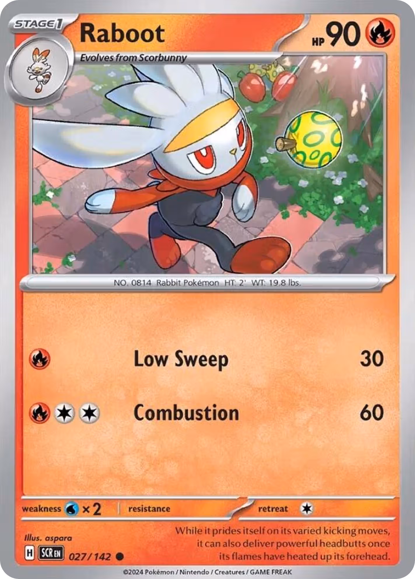 Raboot 27/142 Pokemon card