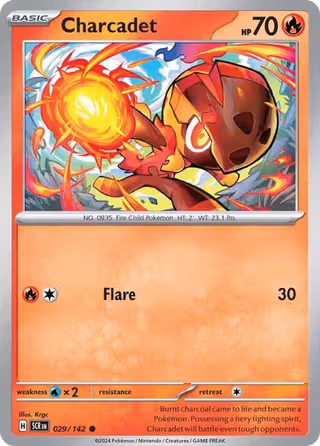 Charcadet 29/142 Pokemon card