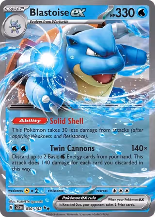 Blastoise ex 30/142 Pokemon card