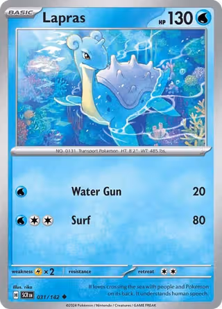Lapras 31/142 Pokemon card
