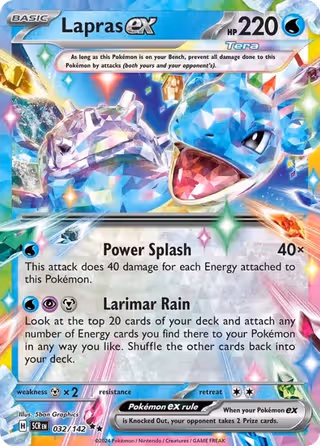 Lapras ex 32/142 Pokemon card