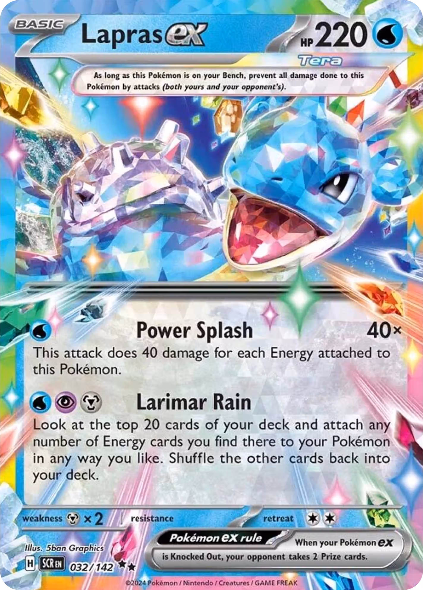 Lapras ex 32/142 Pokemon card