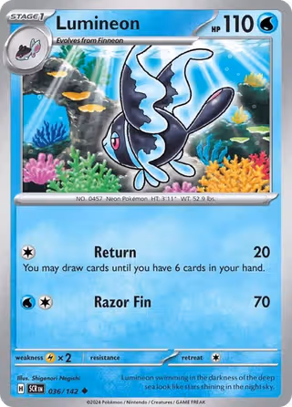 Lumineon 36/142 Pokemon card