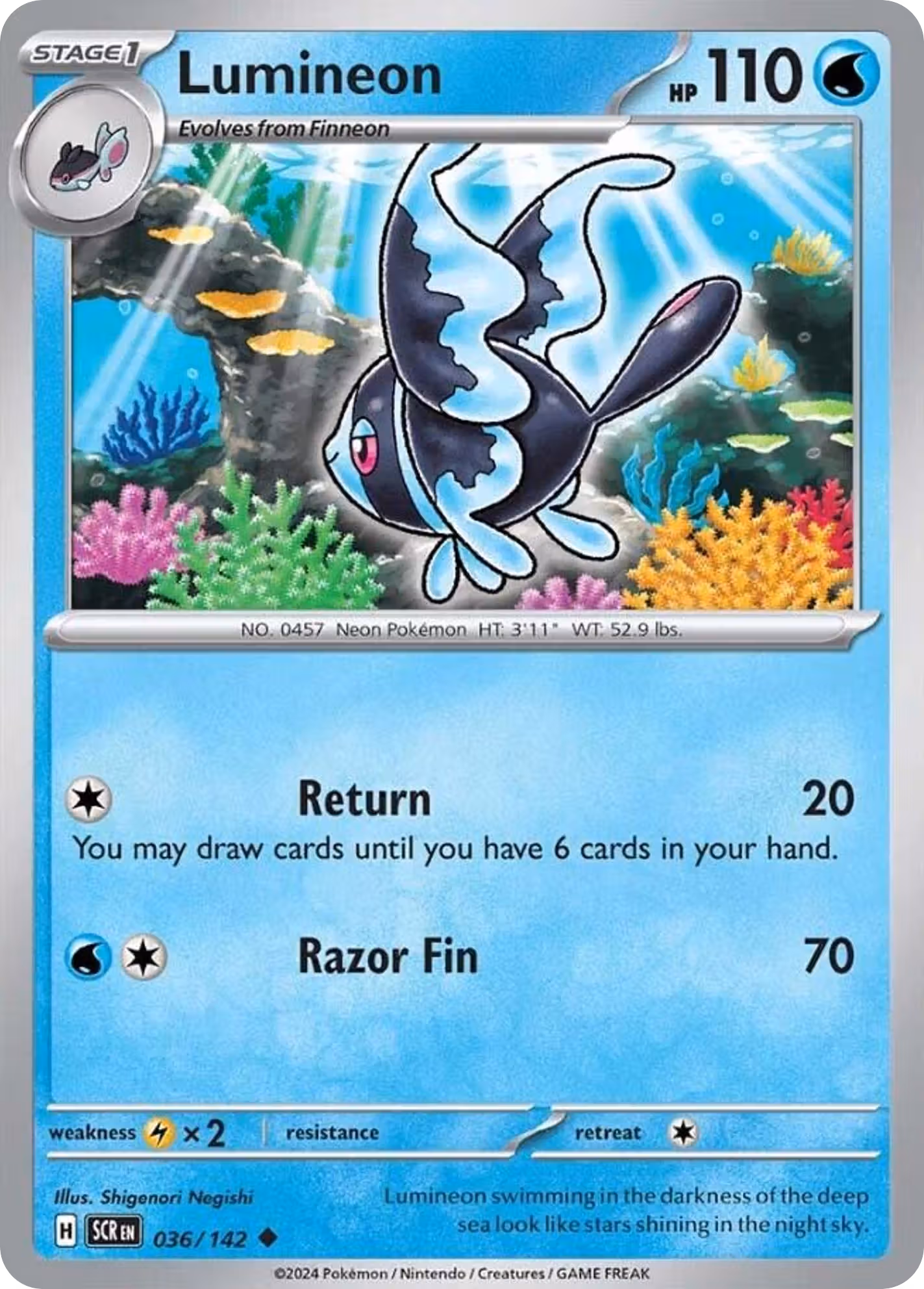 Lumineon 36/142 Pokemon card